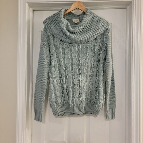 Umgee EYELASH FRINGE COWL NECK SUPER SOFT OVERSIZED SWEATER small - Picture 4 of 7
